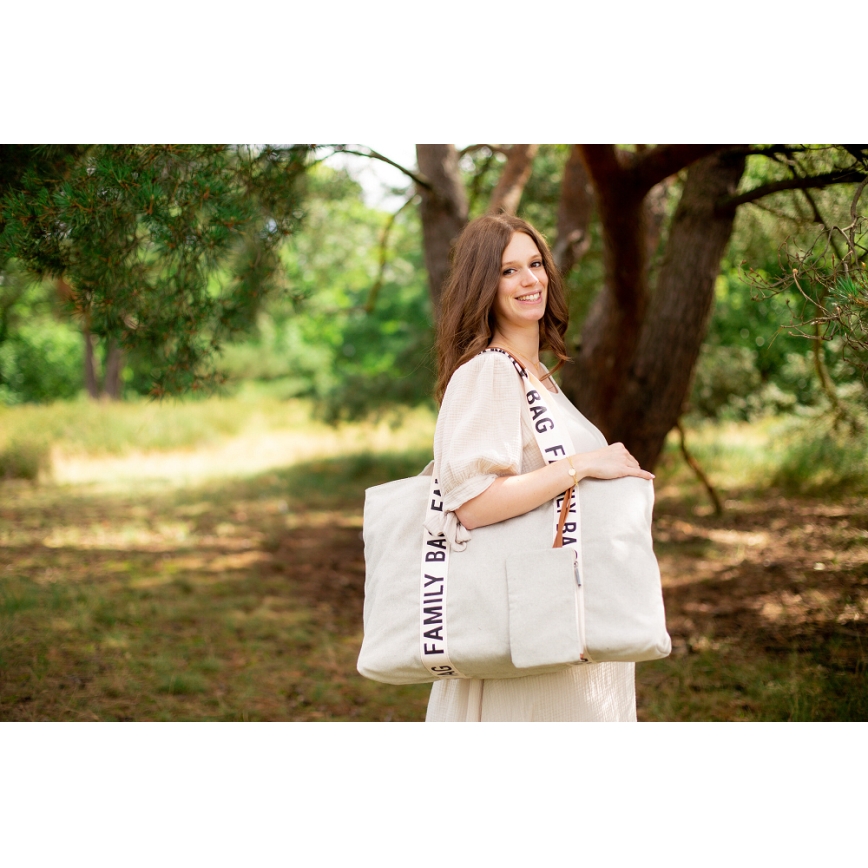 Childhome - Borsa da viaggio FAMILY BAG CANVAS bianco