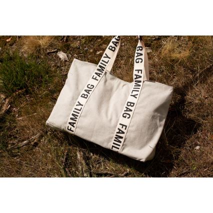 Childhome - Borsa da viaggio FAMILY BAG CANVAS bianco