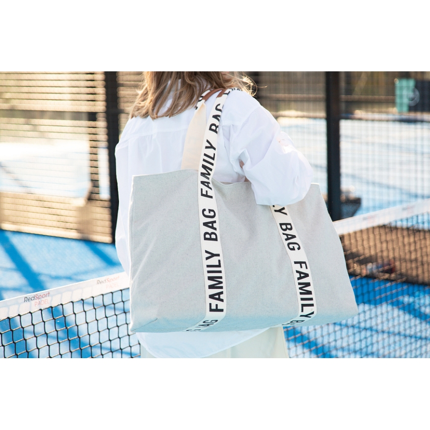 Childhome - Borsa da viaggio FAMILY BAG CANVAS bianco