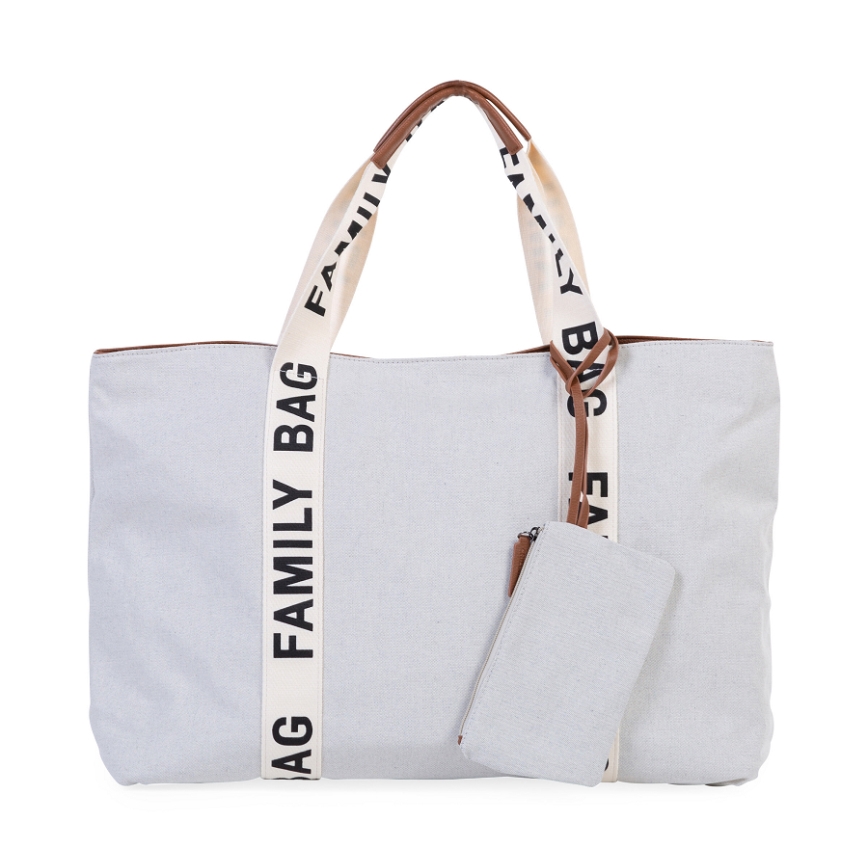 Childhome - Borsa da viaggio FAMILY BAG CANVAS bianco