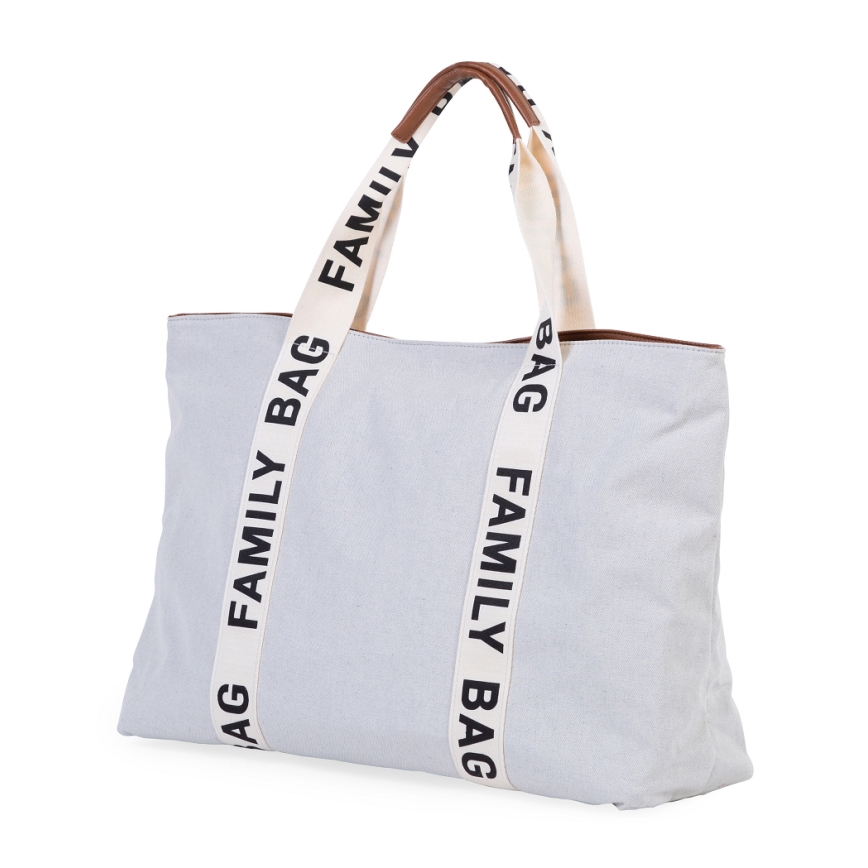 Childhome - Borsa da viaggio FAMILY BAG CANVAS bianco