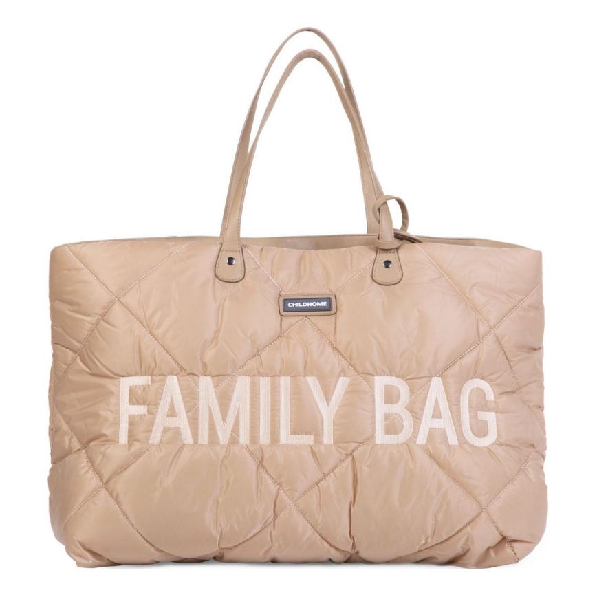 Childhome - Borsa da viaggio FAMILY BAG PUFFERED color crema