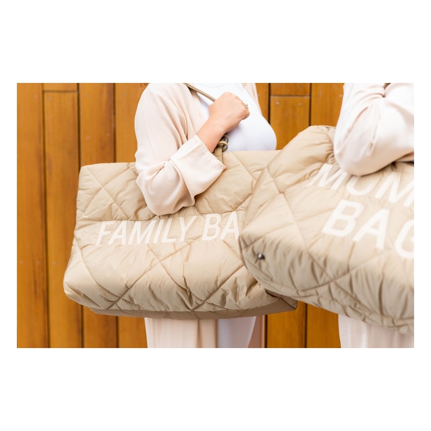 Childhome - Borsa da viaggio FAMILY BAG PUFFERED color crema