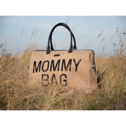 Childhome - Sac à langer MOMMY BAG RAFFIA LOOK beige
