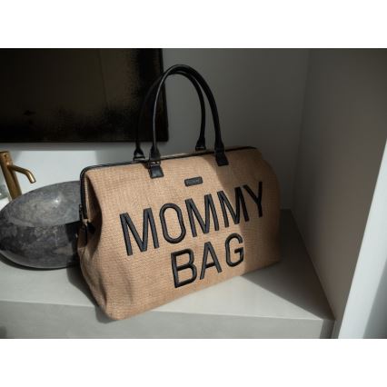 Childhome - Sac à langer MOMMY BAG RAFFIA LOOK beige