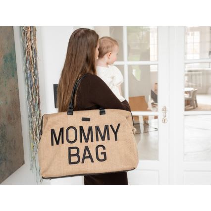 Childhome - Sac à langer MOMMY BAG RAFFIA LOOK beige