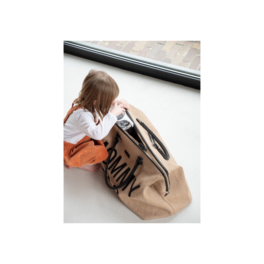 Childhome - Sac à langer MOMMY BAG RAFFIA LOOK beige