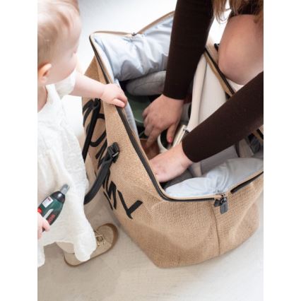 Childhome - Sac à langer MOMMY BAG RAFFIA LOOK beige
