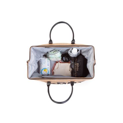 Childhome - Sac à langer MOMMY BAG RAFFIA LOOK beige