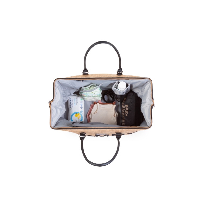Childhome - Sac à langer MOMMY BAG RAFFIA LOOK beige