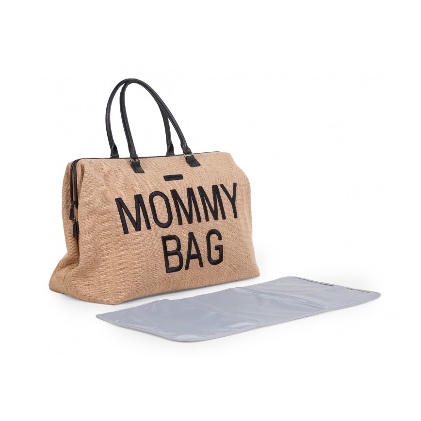 Childhome - Sac à langer MOMMY BAG RAFFIA LOOK beige