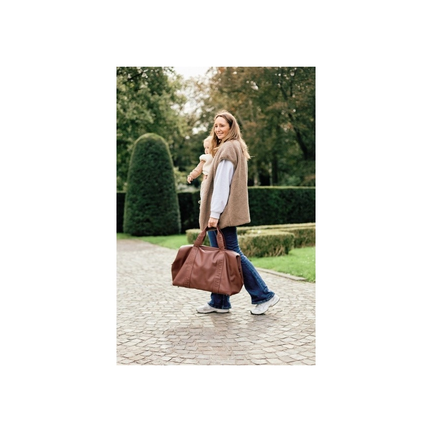 Childhome - Wickeltasche MOMMY BAG LEATHER braun