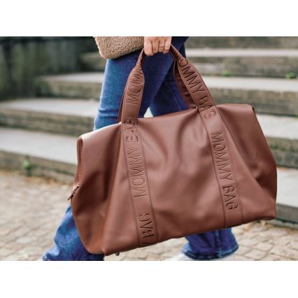 Childhome - Wickeltasche MOMMY BAG LEATHER braun