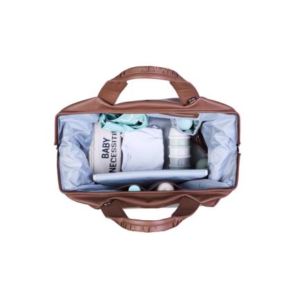 Childhome - Wickeltasche MOMMY BAG LEATHER braun