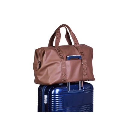 Childhome - Wickeltasche MOMMY BAG LEATHER braun