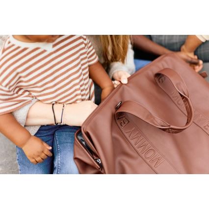 Childhome - Wickeltasche MOMMY BAG LEATHER braun