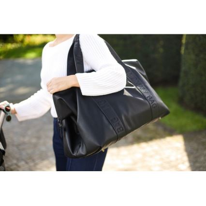 Childhome - Wickeltasche MOMMY BAG LEATHER schwarz