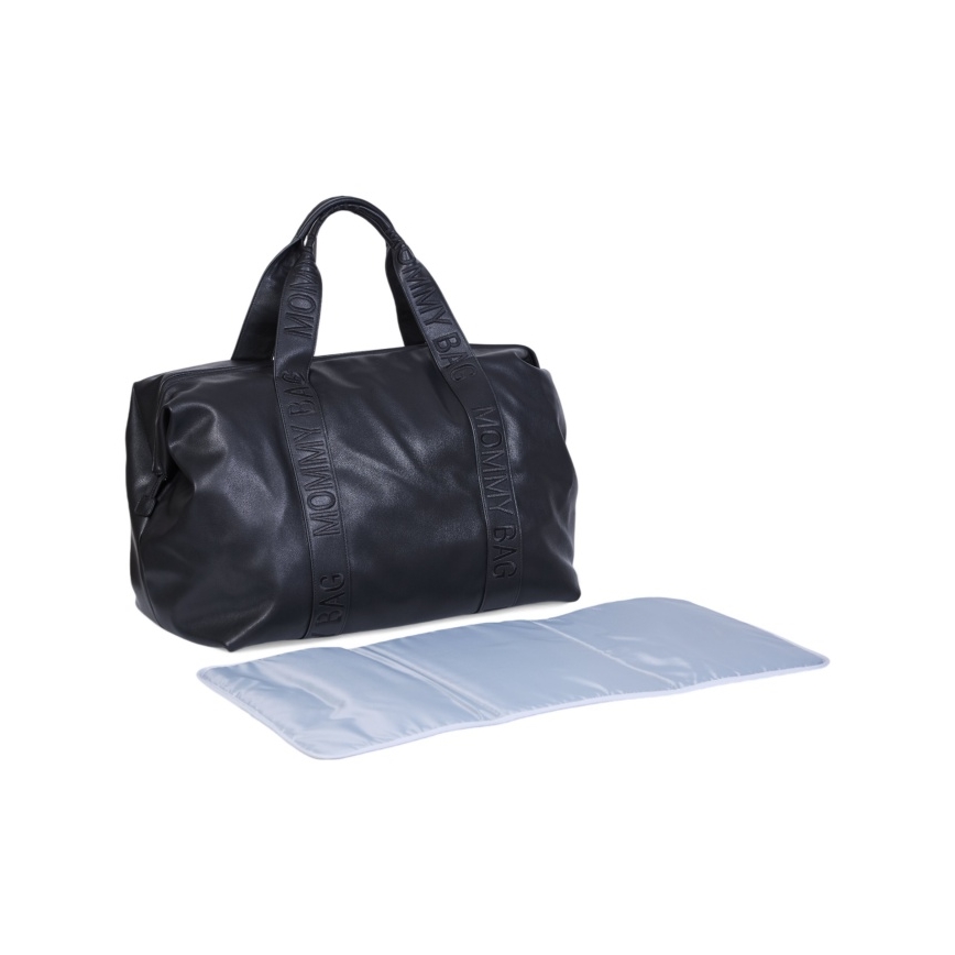 Childhome - Wickeltasche MOMMY BAG LEATHER schwarz
