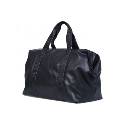 Childhome - Wickeltasche MOMMY BAG LEATHER schwarz