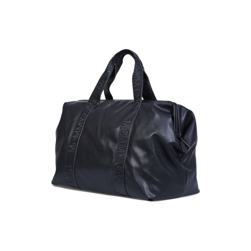 Childhome - Wickeltasche MOMMY BAG LEATHER schwarz