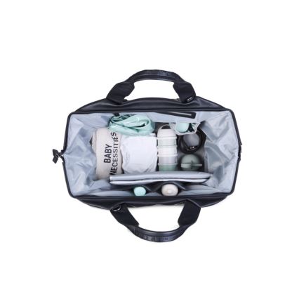 Childhome - Wickeltasche MOMMY BAG LEATHER schwarz