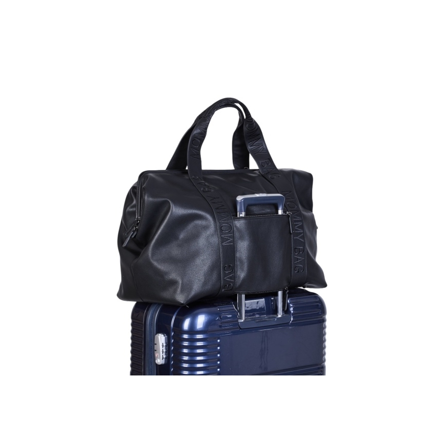 Childhome - Wickeltasche MOMMY BAG LEATHER schwarz