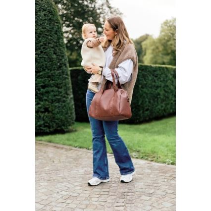 Childhome - Wickeltasche MOMMY CLUB LEATHER braun
