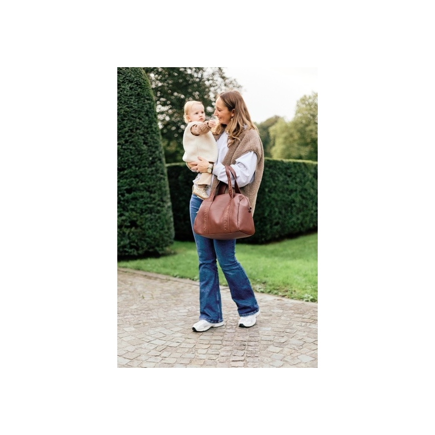 Childhome - Wickeltasche MOMMY CLUB LEATHER braun