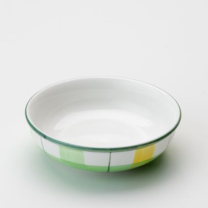 Ciotola per composta in ceramica 13 cm verde e bianca