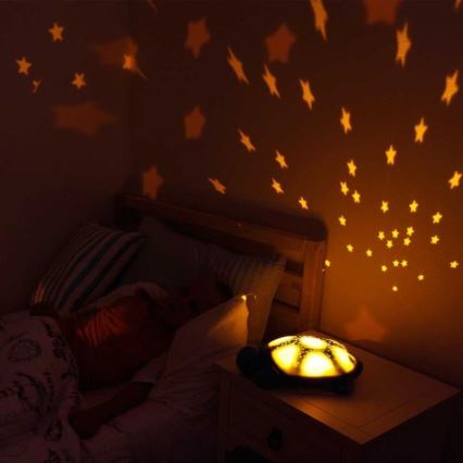 Cloud B - Lampada notturna per bambini con proiettore 3xAA tartaruga blu