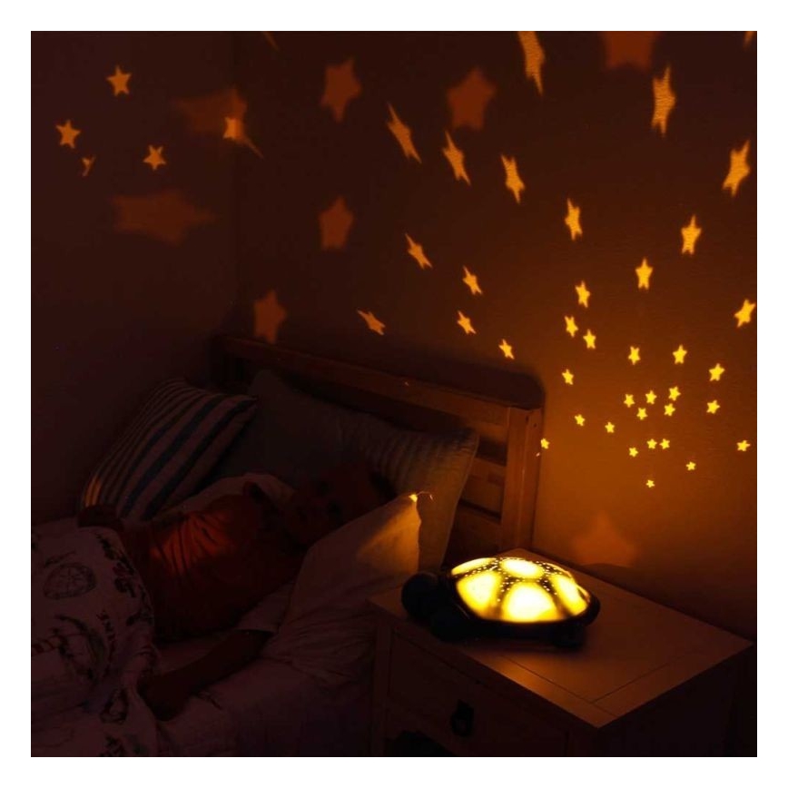 Cloud B - Lampada notturna per bambini con proiettore 3xAA tartaruga blu