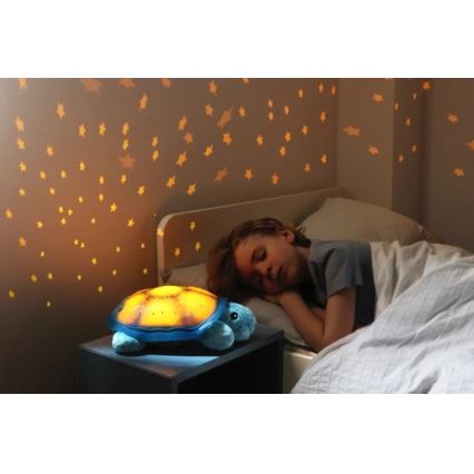 Cloud B - Lampada notturna per bambini con proiettore 3xAA tartaruga blu