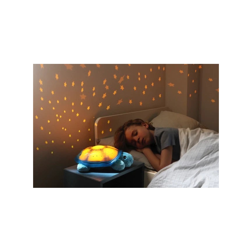 Cloud B - Lampada notturna per bambini con proiettore 3xAA tartaruga blu