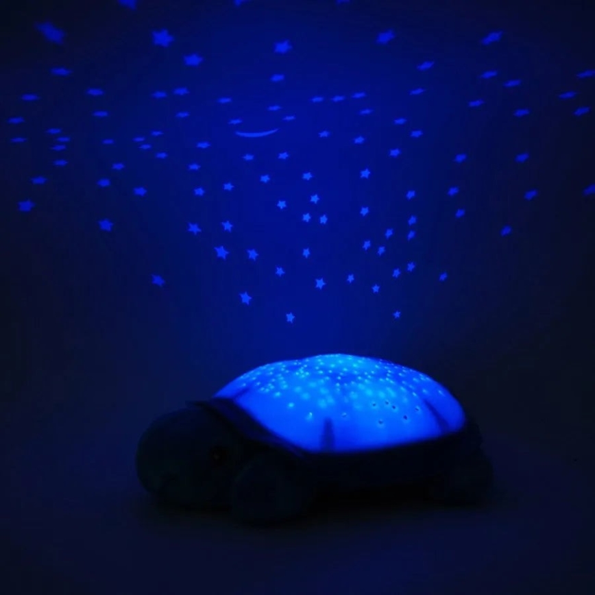 Cloud B - Lampada notturna per bambini con proiettore 3xAA tartaruga blu