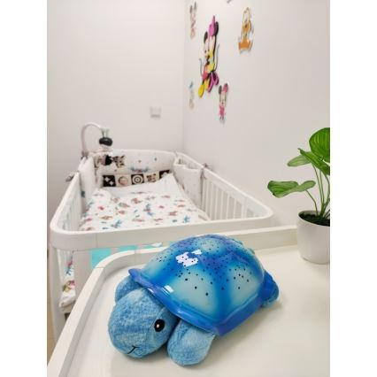 Cloud B - Lampada notturna per bambini con proiettore 3xAA tartaruga blu