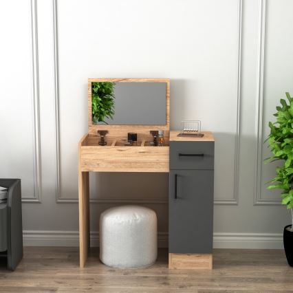 Coiffeuse INCI 108,8x77 cm pin atlantique/anthracite