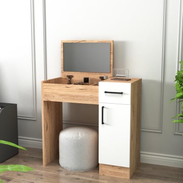 Coiffeuse INCI 108,8x77 cm pin atlantique/blanc