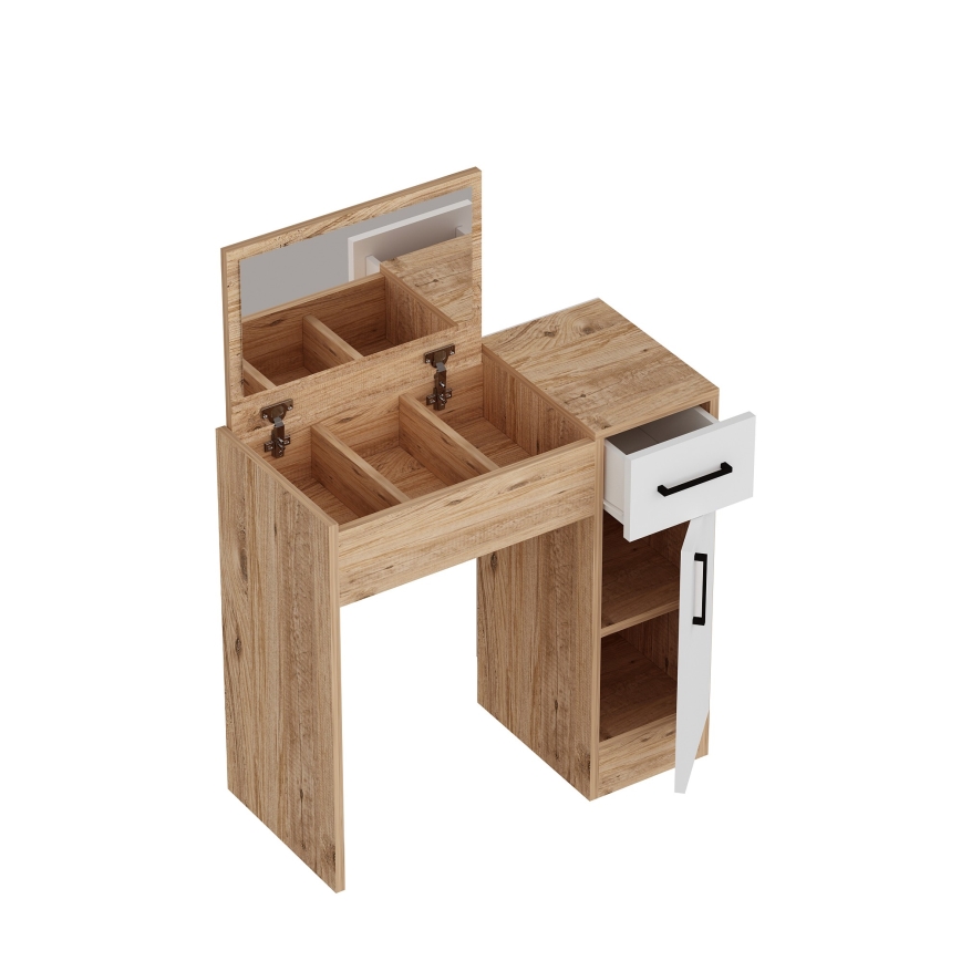 Coiffeuse INCI 108,8x77 cm pin atlantique/blanc
