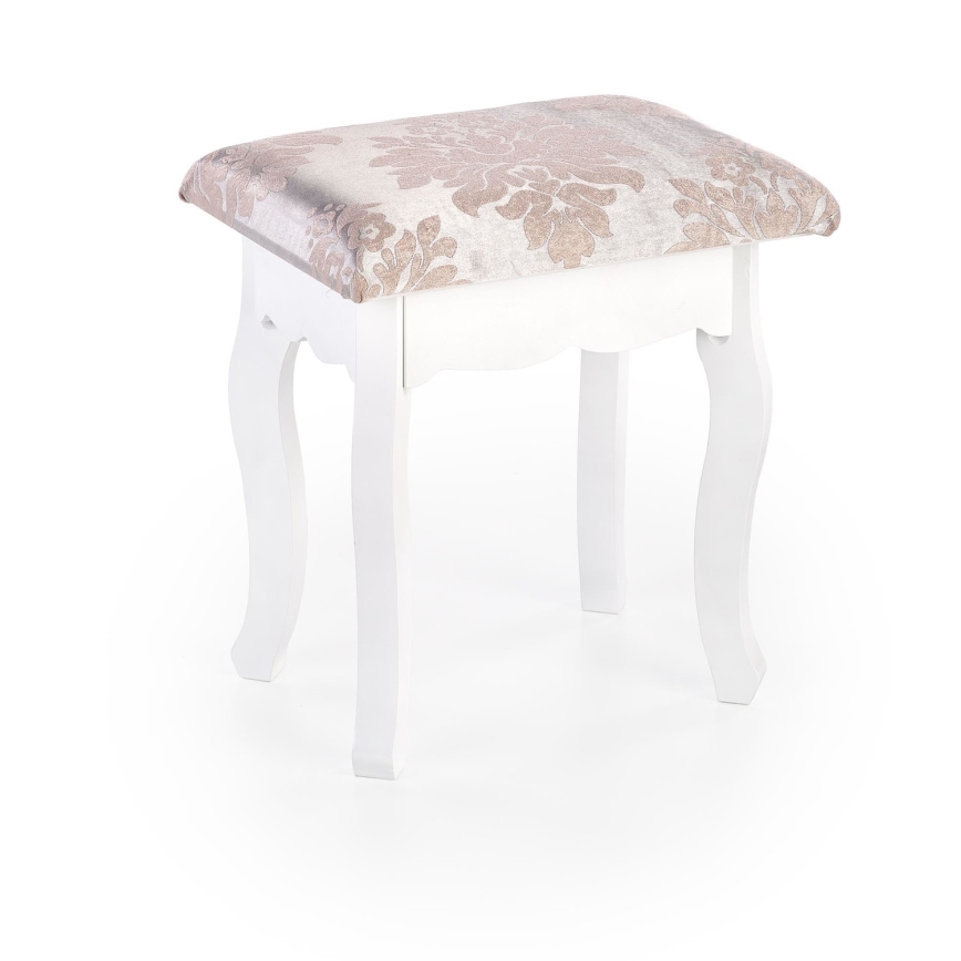 Coiffeuse SARA 80x130 cm + stool 45x37 cm blanc