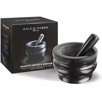 Cole&Mason - Mortaio in granito con pestello GRANITE diametro 18 cm granito/nero
