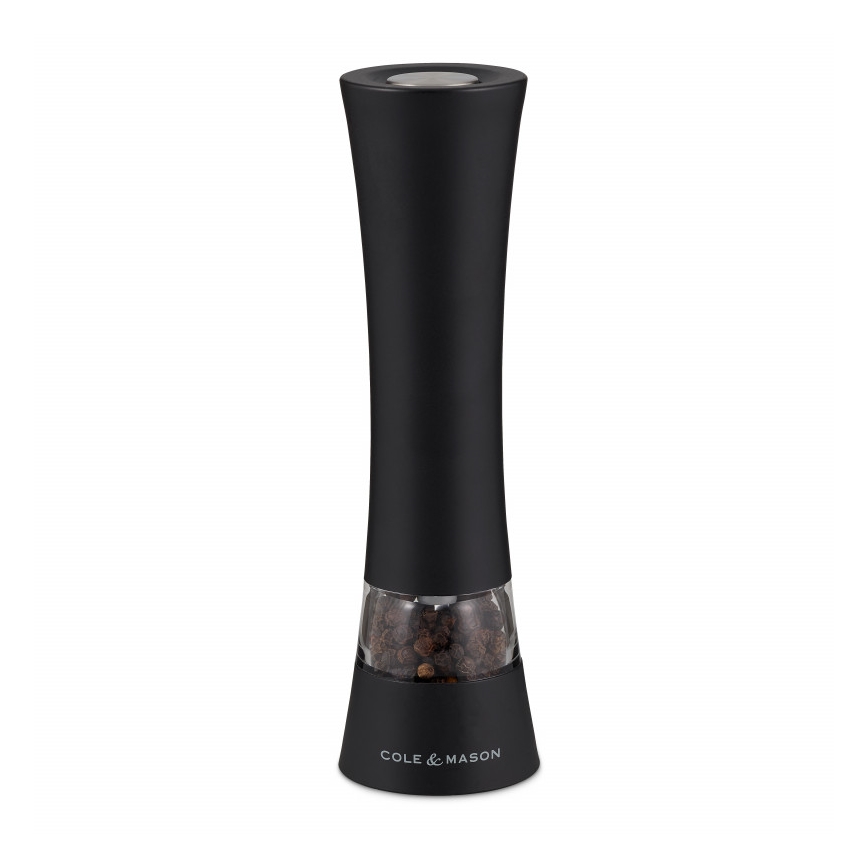 Cole&Mason - Moulin électrique à sel ou à poivre BURFORD 4xAAA 18 cm noir
