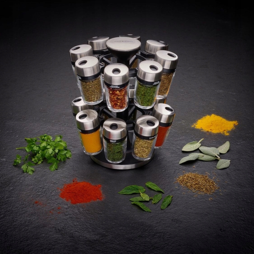 Cole&Mason - Portaspezie girevole MASTER con 17 contenitori