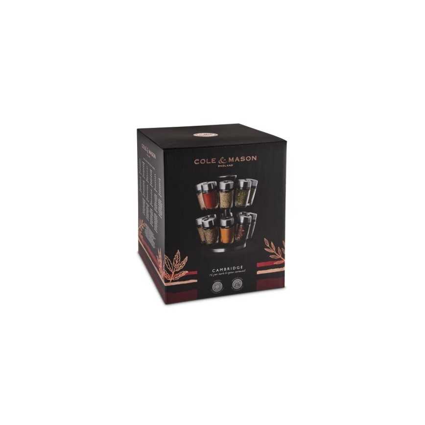 Cole&Mason - Rastrelliera rotante con barattoli per spezie MASTER 17 pz.