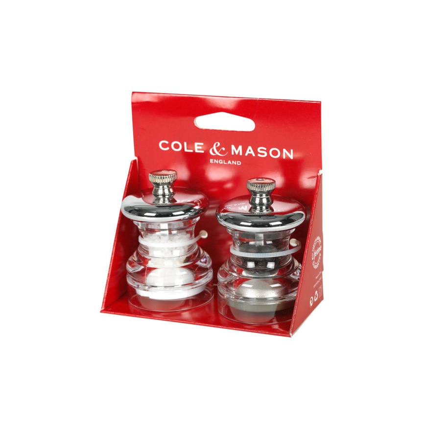Cole&Mason - Set di macinini per sale e pepe BUTTON 2 pezzi 6,5 cm
