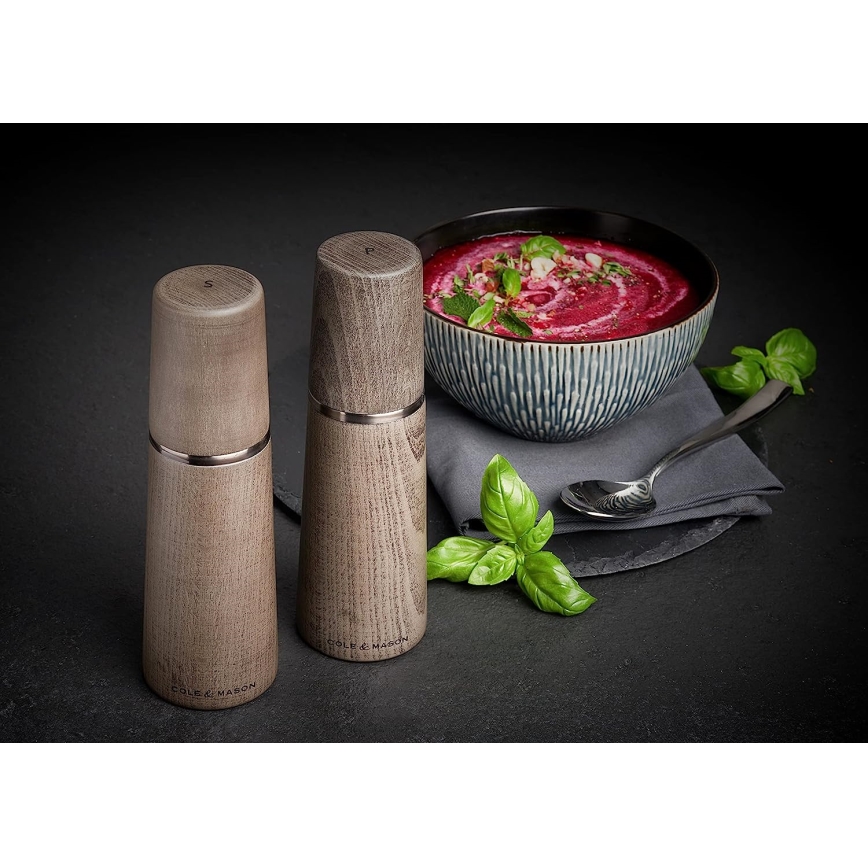 Cole&Mason - Set di macinini per sale e pepe MARLOW in faggio 2 pezzi 18,5 cm
