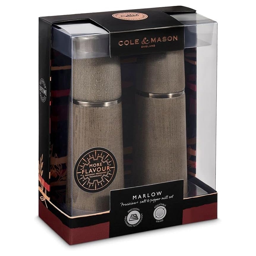Cole&Mason - Set di macinini per sale e pepe MARLOW in faggio 2 pezzi 18,5 cm
