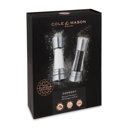 Cole&Mason - Set di macinini per sale e pepe DERWENT 2 pezzi 19 cm cromo lucido