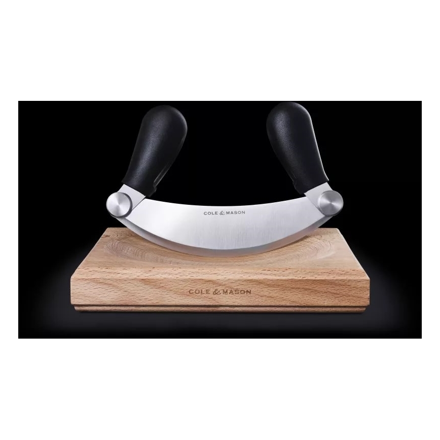 Cole&Mason - Tagliere da cucina e coltello a culla 21,5x51,5 cm faggio