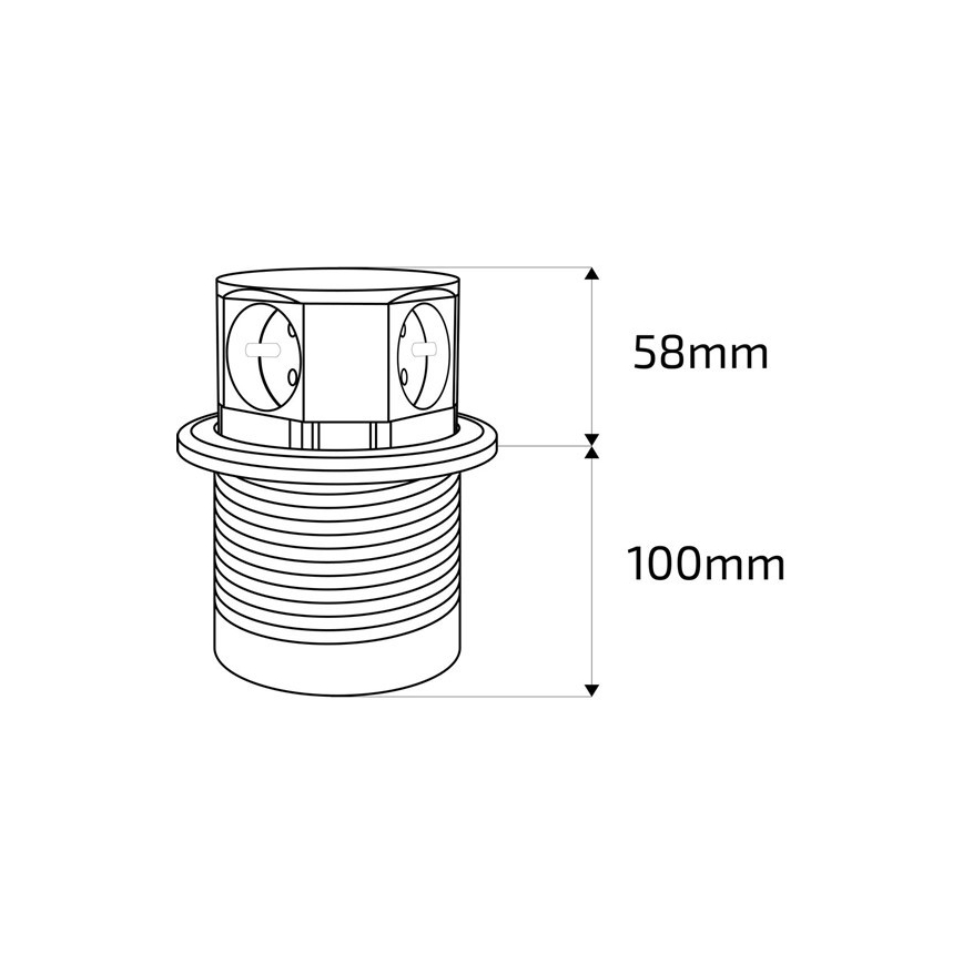 Colonne à prises pour plateau de table 4x230V