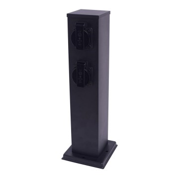 Colonne de prises extérieur 2Z SCHUKO 230V IP44 40 cm noir